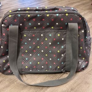 Gray polka dot confetti duffle bag